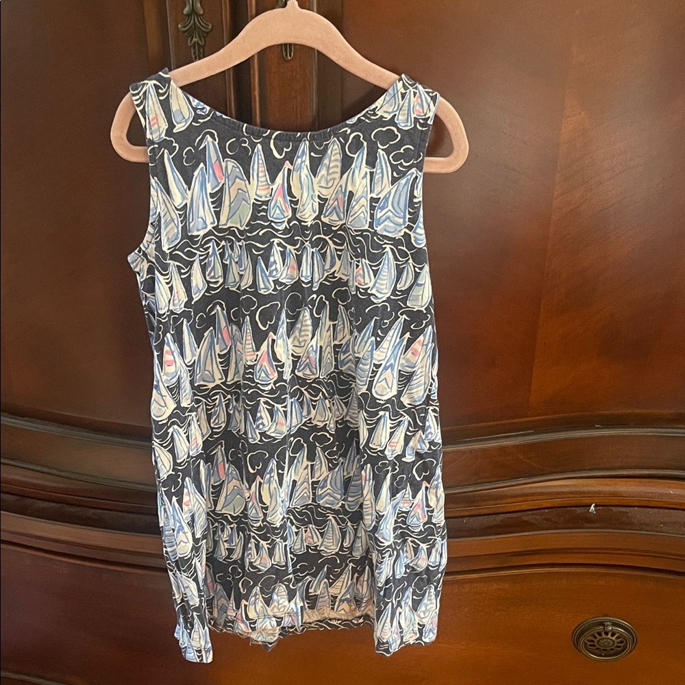 Lilly Pulitzer Navy Sailboat Print Sleeveless Dress
